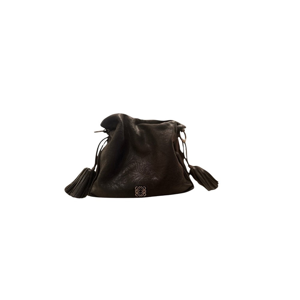 Loewe Embossed Leather Flamenco Tassel Shoulder Bag